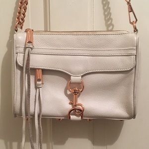 Mini MAC Leather Crossbody (White)